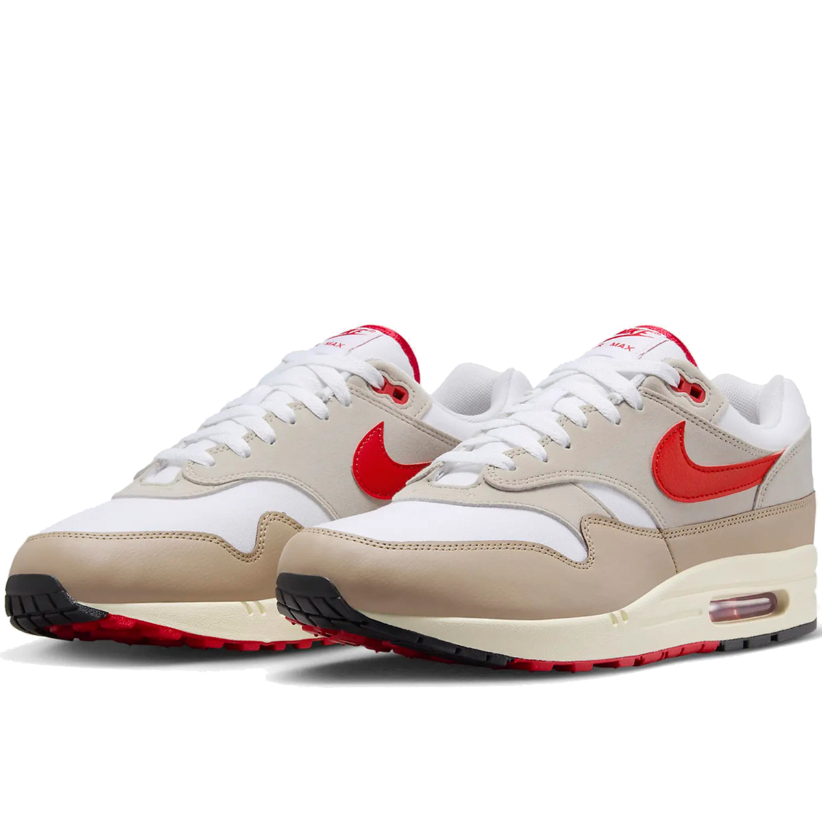 ナイキ NIKE エア マックス 1 [AIR MAX 1] ホワイト/クリーム2/ライムストーン/ユニバーシティレッド HF4