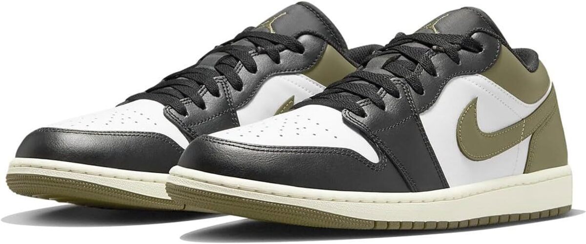 [ナイキ] エア ジョーダン 1 LOW [AIR JORDAN 1 LOW] ブラック/ミディアムオリーブ/ホワイト 5535