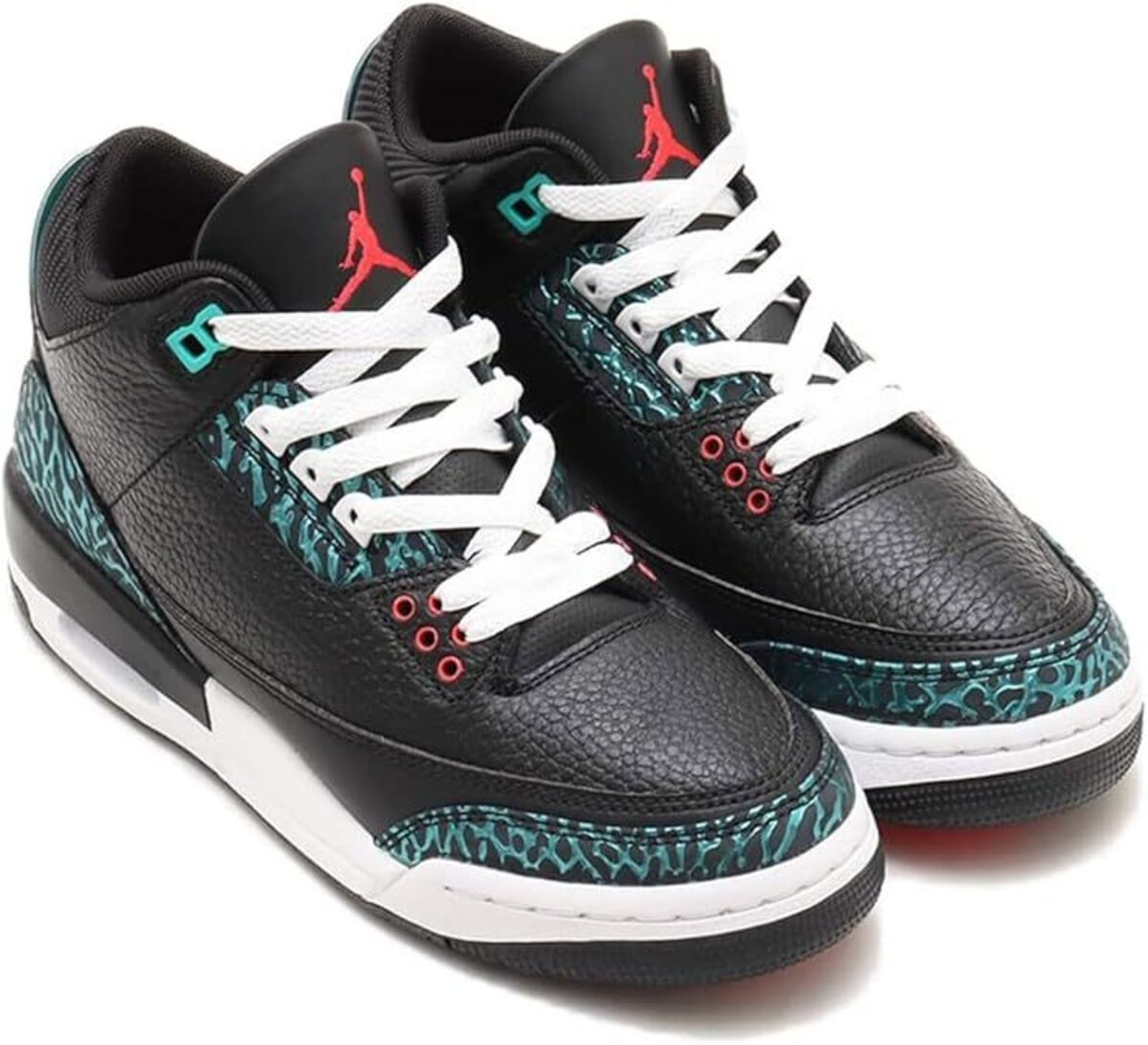 [ナイキ] エア ジョーダン 3 レトロ [J AIR JORDAN 3 RETRO] ブラック/ハイパージェイド/ホワイト/サ