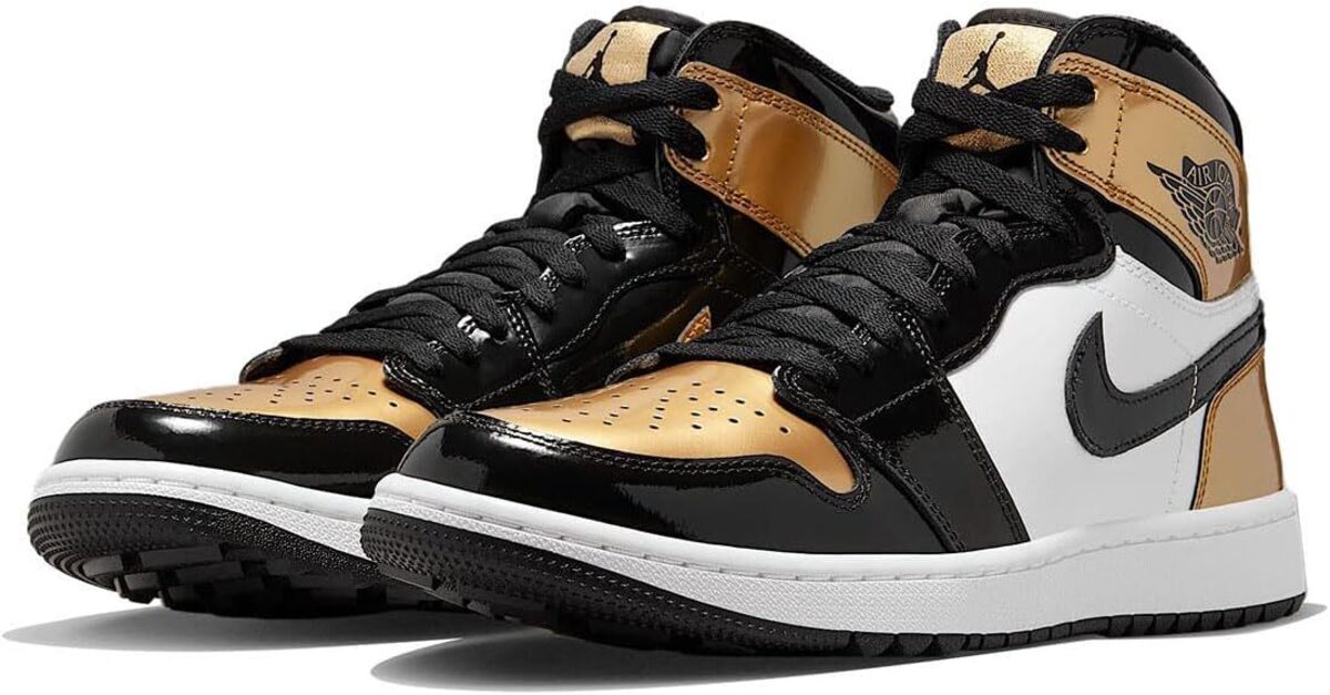 [ナイキ] エア ジョーダン 1 ハイ G [AIR JORDAN 1 HIGH G] ブラック/ホワイト/メタリックゴールド 